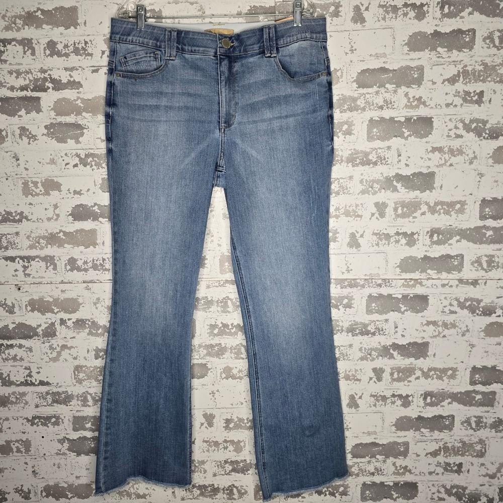 Democracy Ab Technology Booty Lift Flare Jeans Size 16 Blue Raw‎ Hem B2615B3XHXX